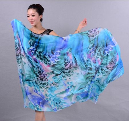100% Seidenschal - auch als Strandkleid - neu - 120x175cm