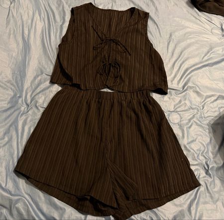 Damen Set kurze Hose und Top Grösse M dunkelbraun