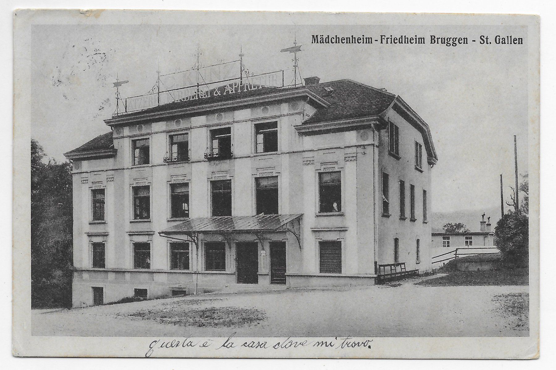 Cartoline postali: Mädchenheim- Friedheim Bruggen-St.Gallen – Usato da Hefenhofen venduto da Richsalz