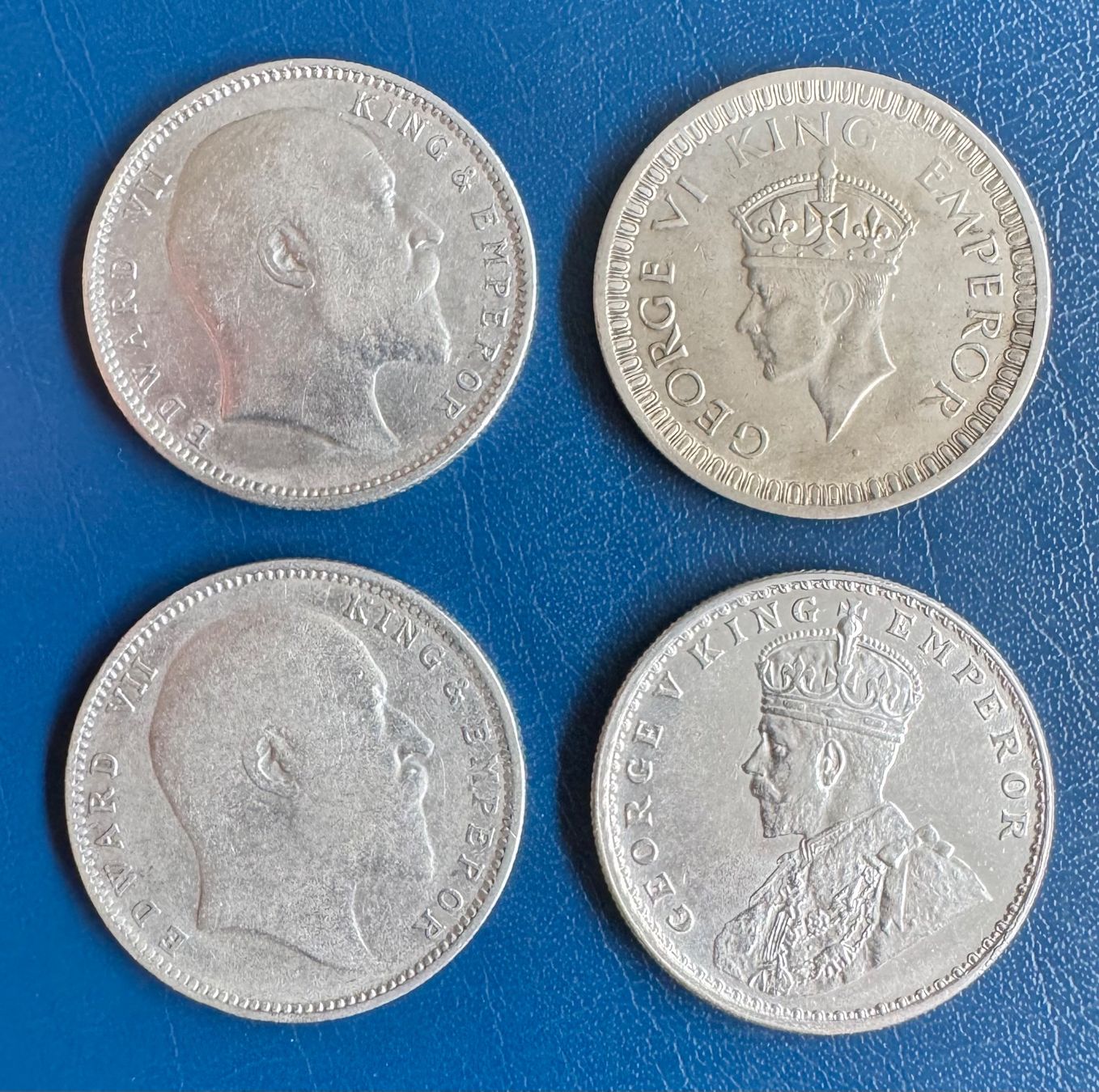 Alle Münzen: 4x Silber Rupien, Britisch-Indien, 1904 -1942 – Gebraucht aus Ebikon von Dmasterx