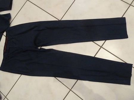 Anzug 3 teilig blau mit larm Hemd rosa Gr. 38