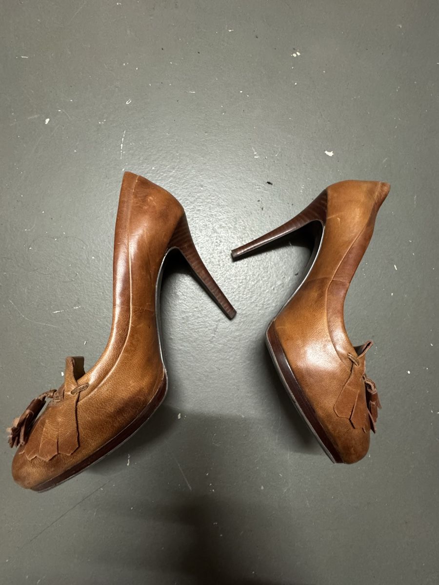Scarpe da donna: Nine West Brown Leather Heeled Loafers – Usato da Zürich venduto da alieacelina