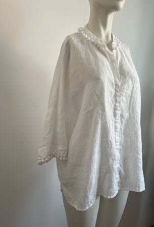 🤍Leinen🤍 Bluse, weiss,  Gr.L
