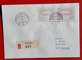 ATM AUTOMATENBRIEFMARKE FRAMA SARGANS MOSNANG ST GALLEN 1982