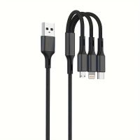 3in1 Ladekabel Nylon USB Typ-C Micro iPhone Handy