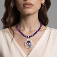Amethyst Pendant Necklace - Sterling Silver