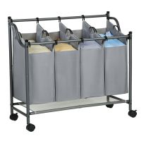 SONGMICS Wäschekorb 4 x 35 L grau