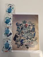 Sticker Set Pinguine und Motive Blau, Neu je 50 Stk
