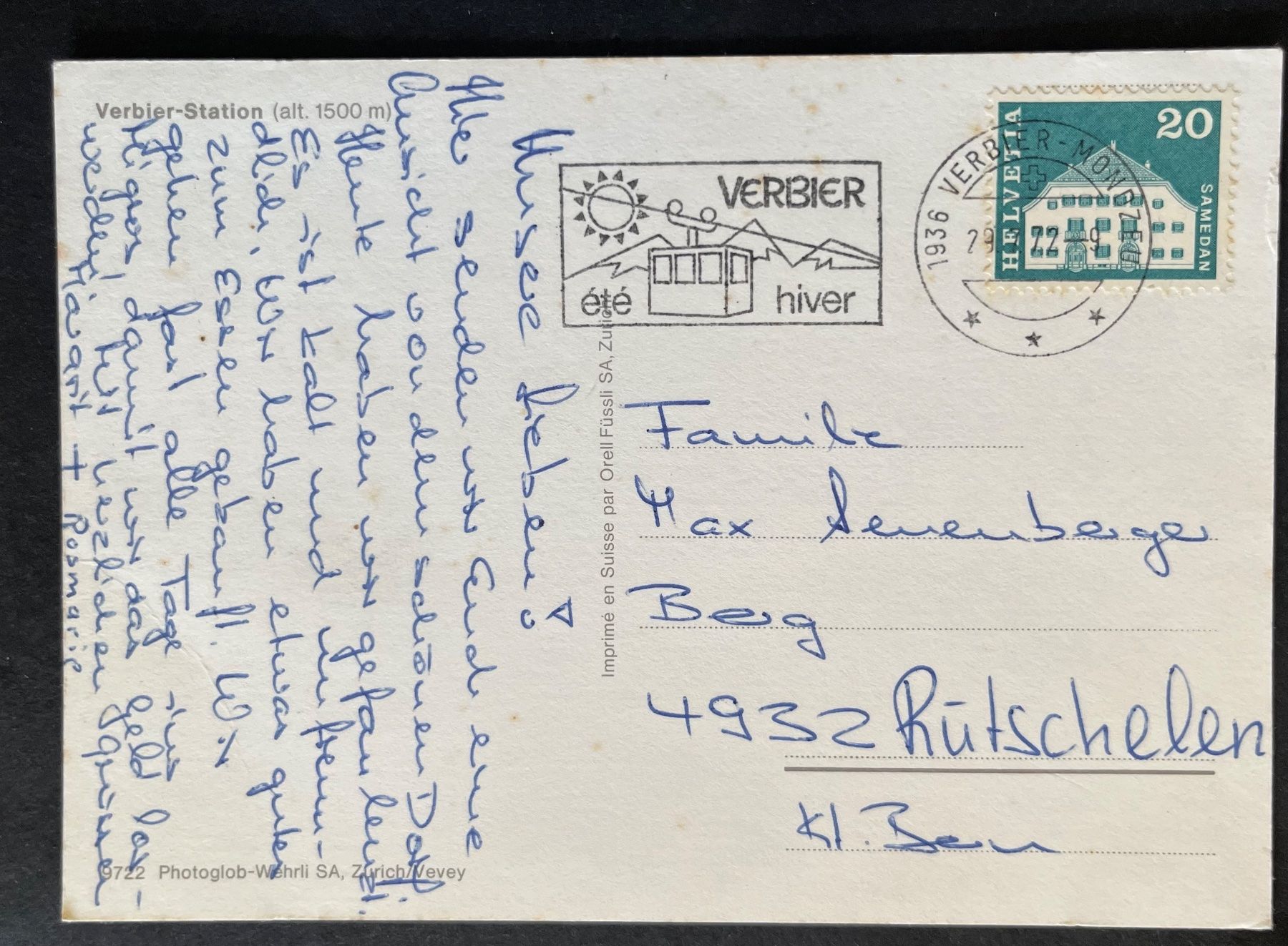 Cartoline postali: Verbier-Station/ Oldtimer Autos ca. 1970 – Usato da Wabern venduto da DaxKarten-75 1