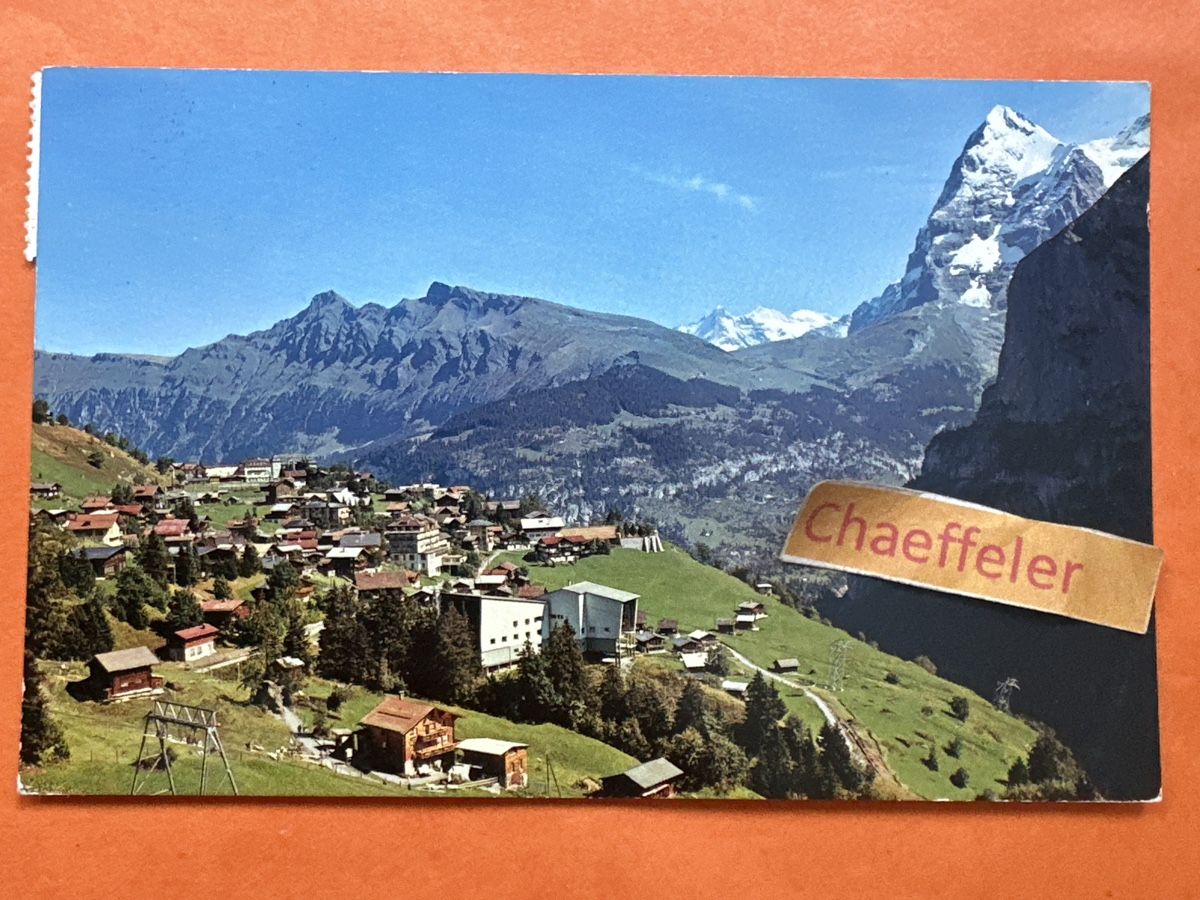 Cartoline postali: 1970 Mürren, Dorfpertie mit Eiger  – Usato da Zürich venduto da Chaeffeler