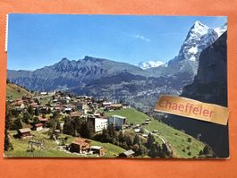 1970 Mürren, Dorfpertie mit Eiger 