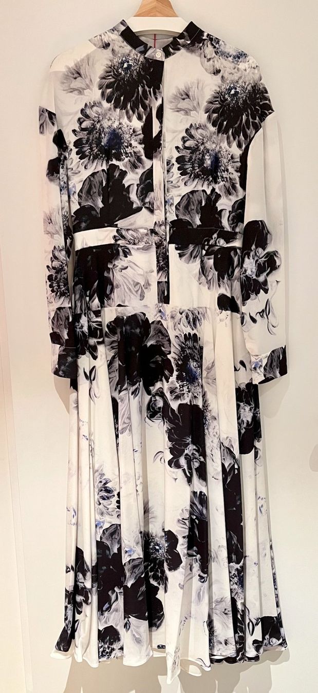 Alexander Mcqueen Vestiti: Alexander McQueen Seide Maxikleid Chiaroscuro IT46/DE40 NEU – Nuovo (secondo la descrizione) da Arch venduto da timerock 4