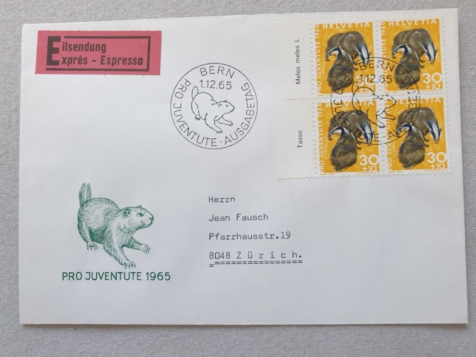 Tutti i francobolli: (187) Pro Juventute 1965 mit ET Stempel – Usato da Schwarzhäusern venduto da Inot3 3