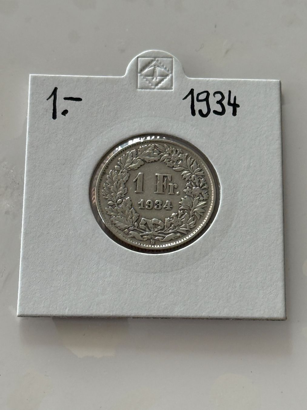 Tutti le monete: 1 Franken 1934  Rar – Usato da Wallisellen venduto da SWISS_SILVER1