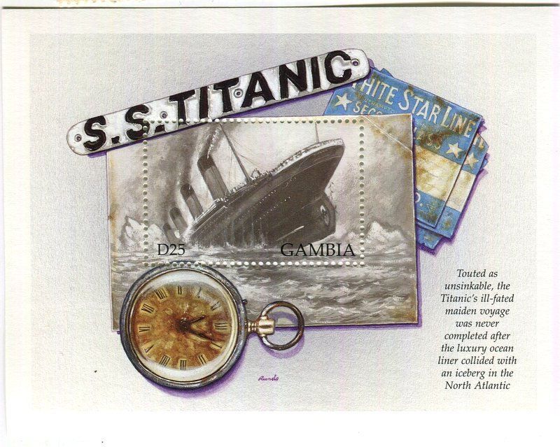 Tutti i francobolli: Block "Titanic". Gambia – Nuovo e nell'imballaggio originale da Basel venduto da Butsch5