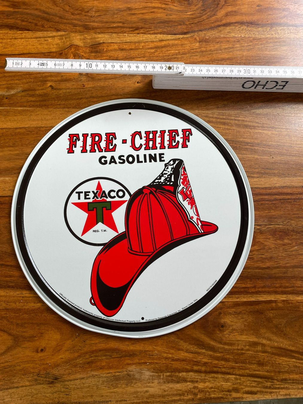 Texaco Insegne: Texaco fire chief Blechschild – Nuovo (secondo la descrizione) da Wohlen AG venduto da Erelpowerline