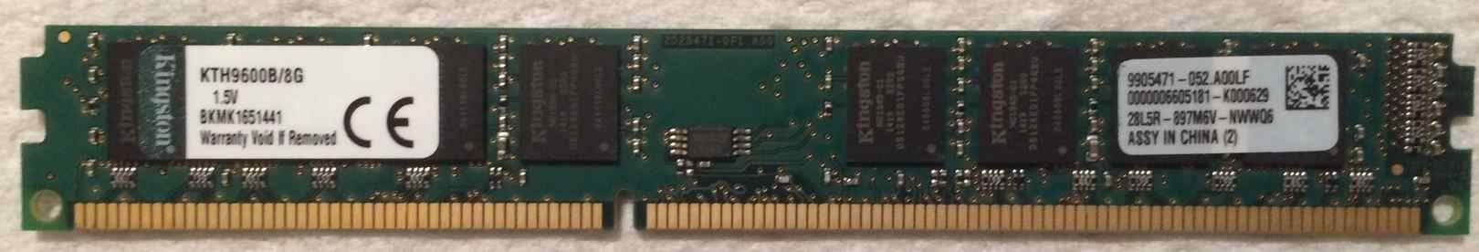 Memoria / RAM: Kingston DDR3 Ram 8 GB – Usato da Hallwil venduto da Fustcomputer