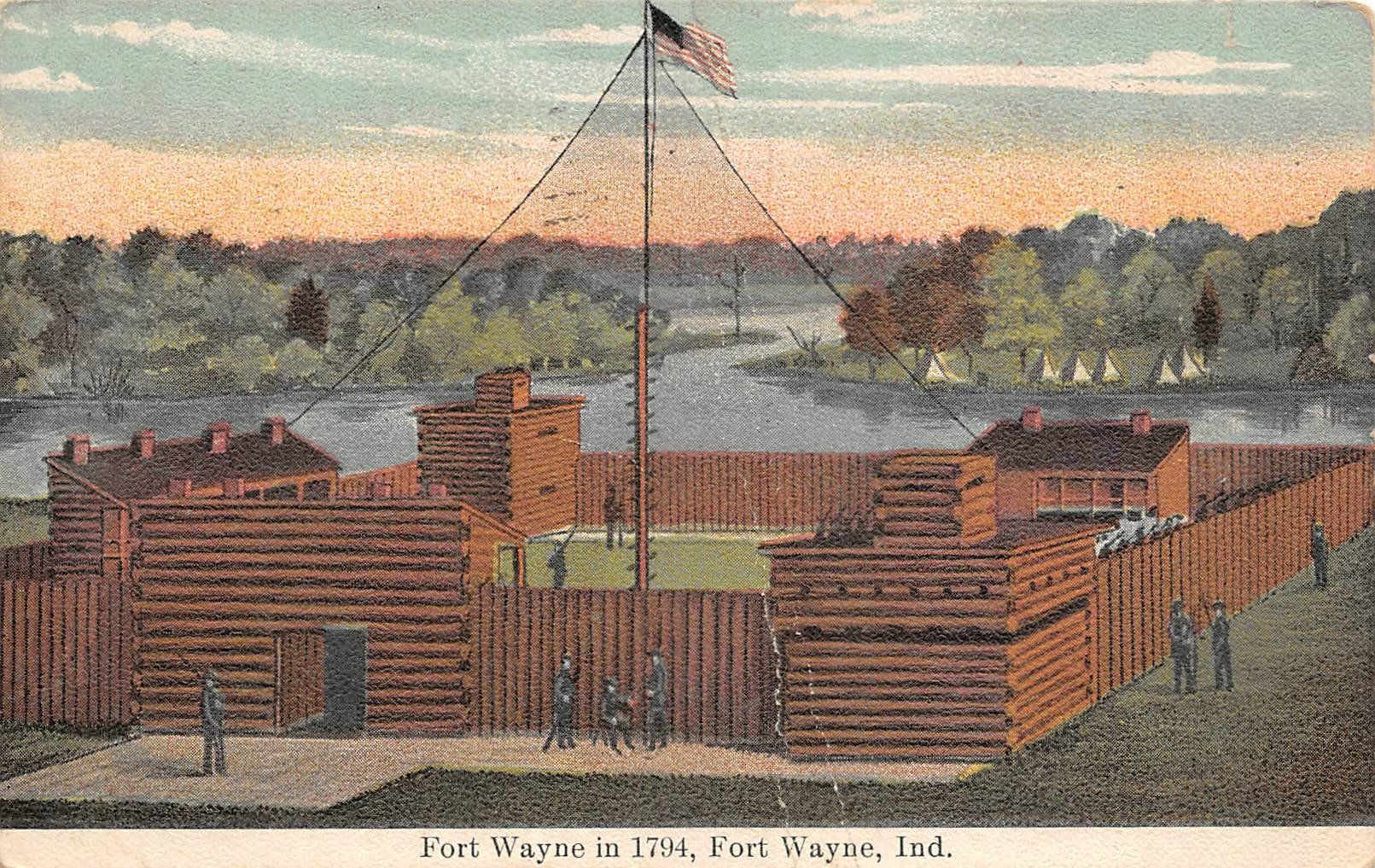 Cartoline postali: Fort Wayne in 1794, Indiana – Usato da Ottikon b.Kemptth. venduto da Neptun1974