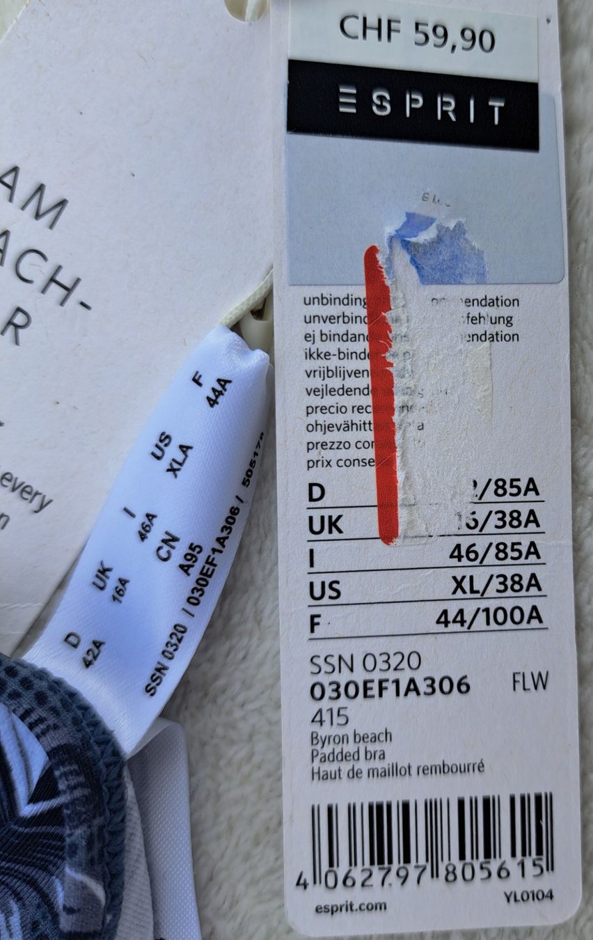 Esprit Costumi da bagno & Bikini: Esprit Bikini-Oberteil Gr. 42 Cup 85A – Nuovo e nell'imballaggio originale da Gysenstein venduto da joshuas81 2