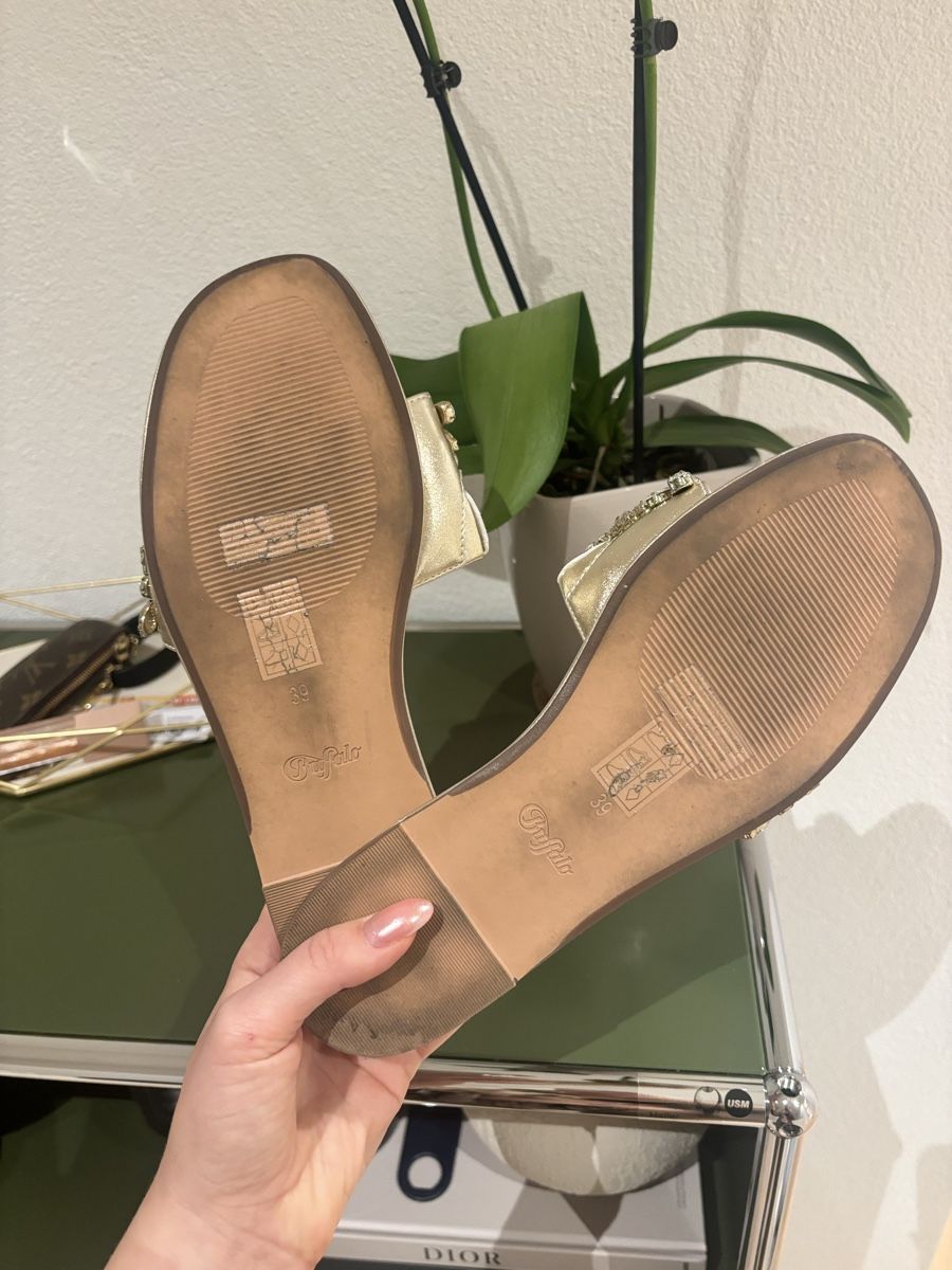Buffalo Scarpe da donna: Buffalo Sandalen 39 Gold mit Strass – Nuovo (secondo la descrizione) da lenzburg venduto da naemi30 2