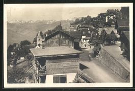 Gryon, détail du village, Guggenheim, circulée 1924
