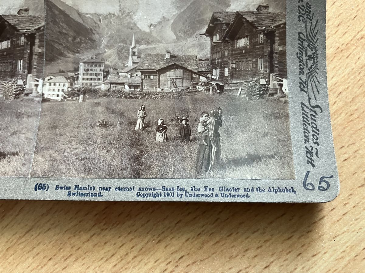 Poster & Bilder: Antik Stereography 1900, Saas Fee – Gebraucht aus Zürich von  1