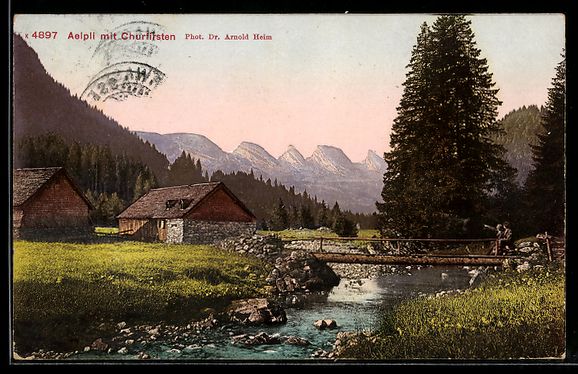 Cartoline postali: AK Unterwasser, Aelpli mit Churfirsten – Usato da Berlin venduto da bartko-reher