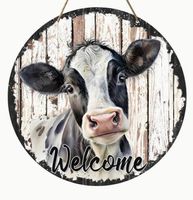 Welcome Schild mit Kuh (Holz)