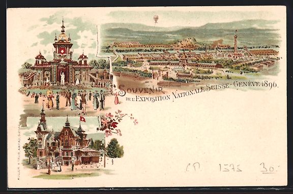 Cartoline postali: Litho Geneve, Exposition Nationale Suiss – Usato da Berlin venduto da bartko-reher