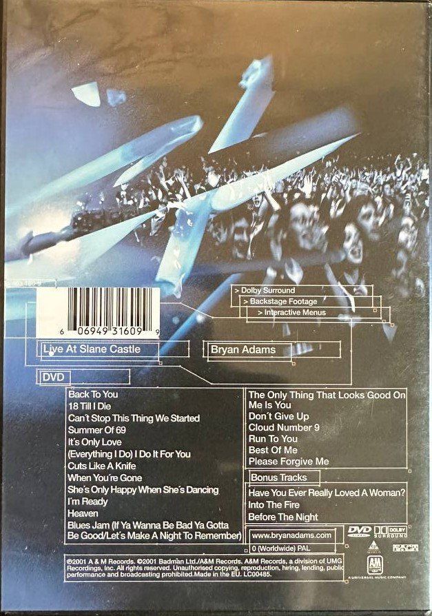 Alle DVDs: Bryan Adams - Live At Slane Castle (DVD) – Gebraucht aus Beringen von Mantafisch1 1