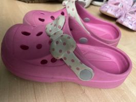 Rosa Clogs/Hausschuhe Gr. 29mit Schleife - ideal für Sommer