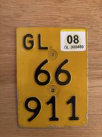 Mofanummer Nummernschild Mofa Töffli Glarus GL 66 911