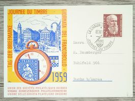 TR93 Carte Postale Suisse Journée du Timbre 1959