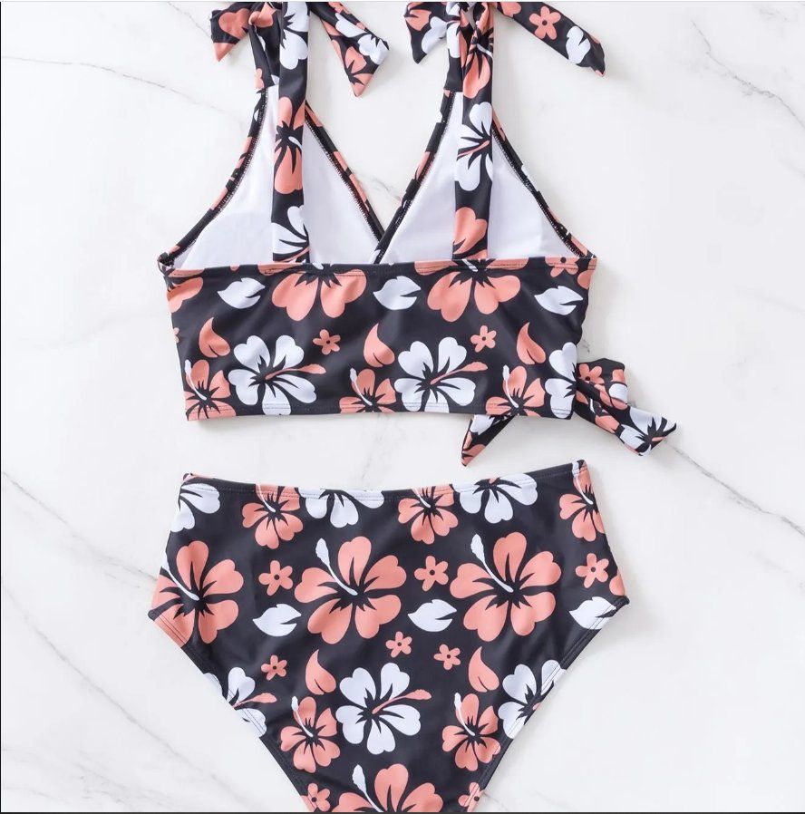 NEUER Bikini mit hohem Bund schwarz-orange Gr. S - 223412 (Neu (gemäss ...