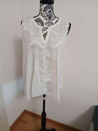 Weisses Sommertop H&M Gr. 40, luftig leicht!