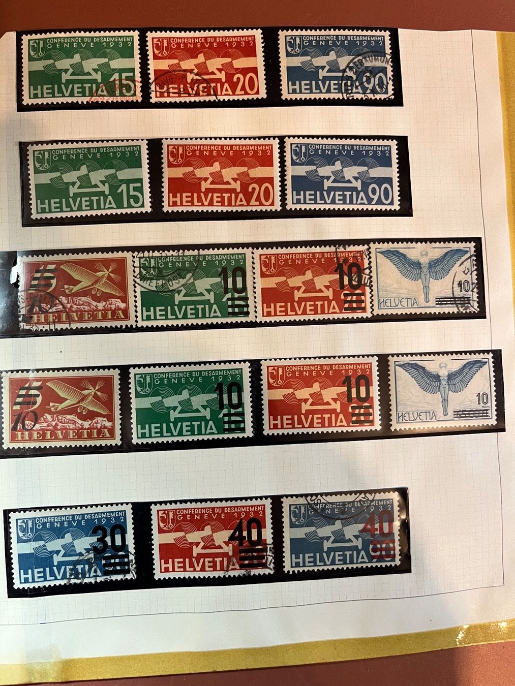 Tutti i francobolli: Briefmarken Flugpostmarken Schweiz 1932 - 1972 – Usato da Rebstein venduto da Soapyy13