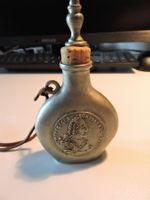 Schnupftabak Flasche aus Zinn, schön/selten mit Lederriemen