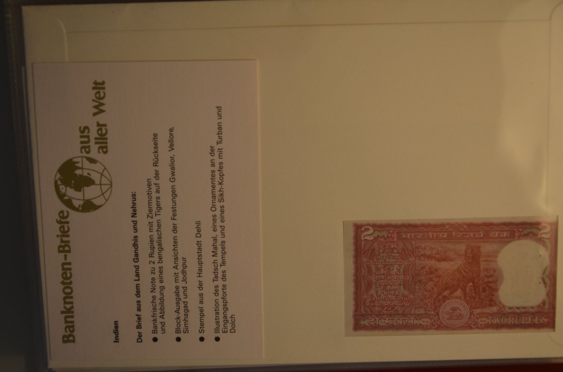 Banconote: Banknotenbrief Indien 1986 – Nuovo (secondo la descrizione) da Wetzikon ZH venduto da bausie 1