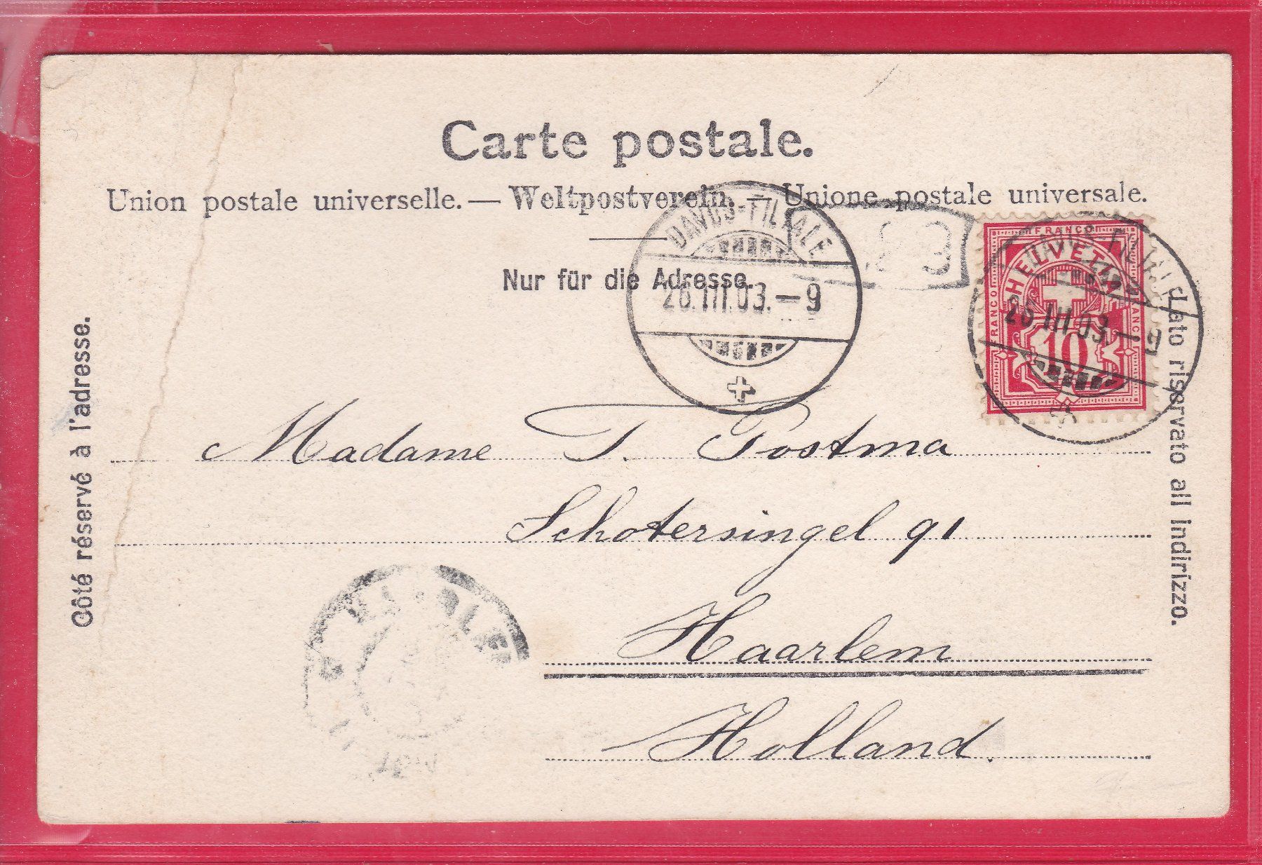 Cartoline postali: DAVOS-PLATZ MIT SCHATZALP, 26.3.1903 – Usato da Oberrieden venduto da Gebirgsstelze 1