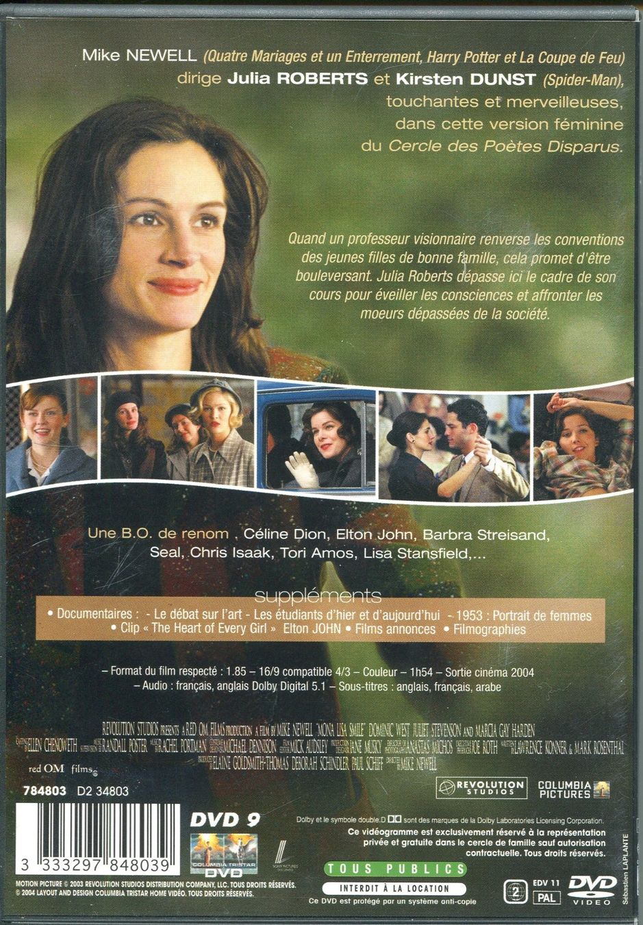 Tutti i DVDs: LE SOURIRE DE MONA LISA  -  DVD – Usato da Les Avants venduto da soyouz63 1