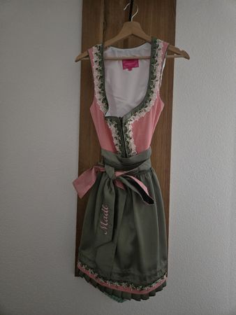 Krüger Dirndl in Rosa und Oliv