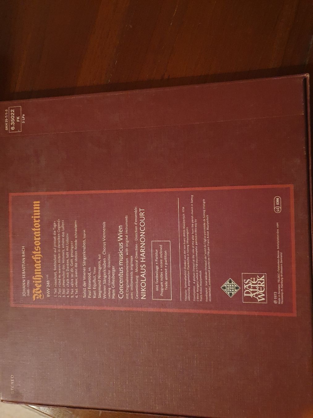 Schallplatten: Weihnachtsoratorium Bach, Konzertuss Wien, LP Box – Gebraucht aus Grandval von JeroenK 1