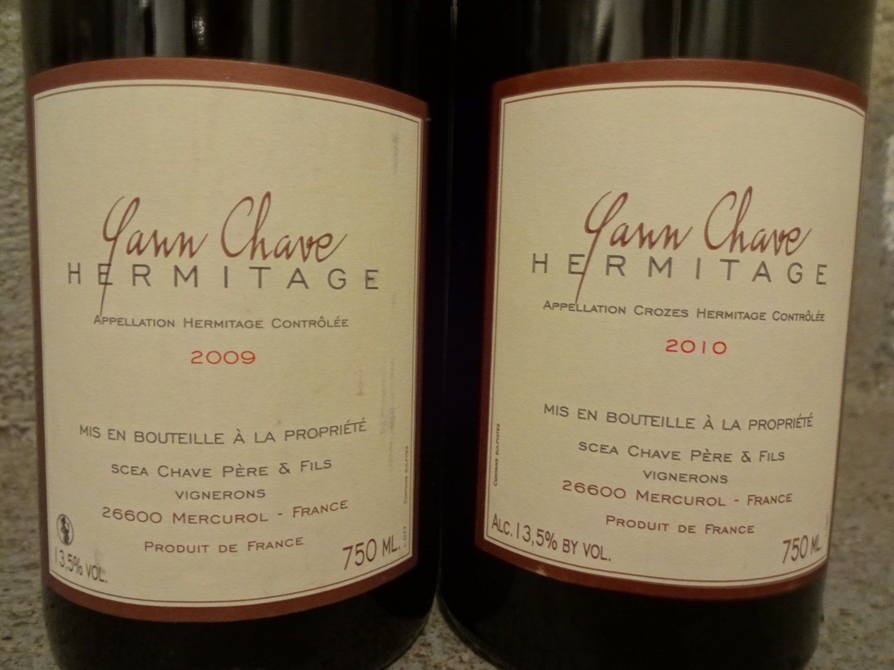 Vino: Yann Chave  -  Hermitage  -  94 PP - 2009 +  95 PP -2010 – Nuovo (secondo la descrizione) da Cham venduto da mktreasure