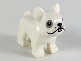 Lego 29602pb02 White Dog, French Bulldog with Black Eyes