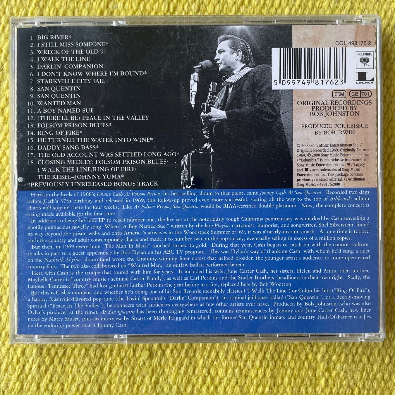 CD: JOHNNY CASH-AT SAN QUENTIN69 – Usato da Rorschacherberg venduto da CD-Roli 1