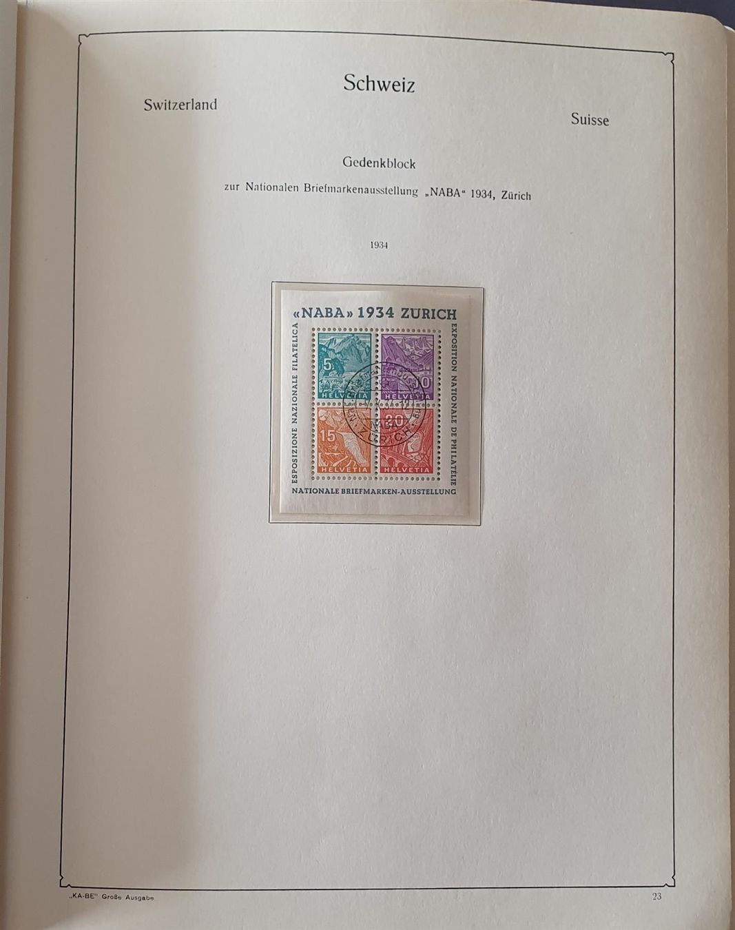 Tutti i francobolli: Sammlung Schweiz, KABE Album gestempelt – Usato da Kreuzlingen venduto da Rschweiz1 7