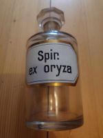 Antike Apothekerflasche - Spiritus ex oryza - 18cm hoch