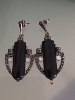 Art Deco Ohrhänger Silber 925 mit Onyx