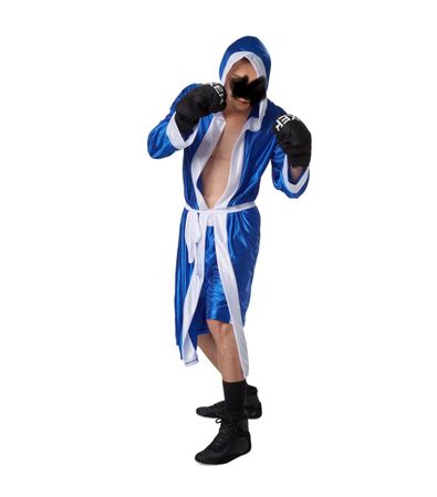 neues Herrenkostüm Boxer blau/weiß S