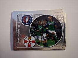 Panini Frankreich EM 2016 Nord Irland Mannschaft Glitzerbild